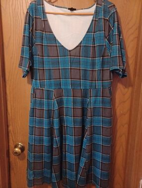 TORRID plaid Short Sleeve Dress Size 1